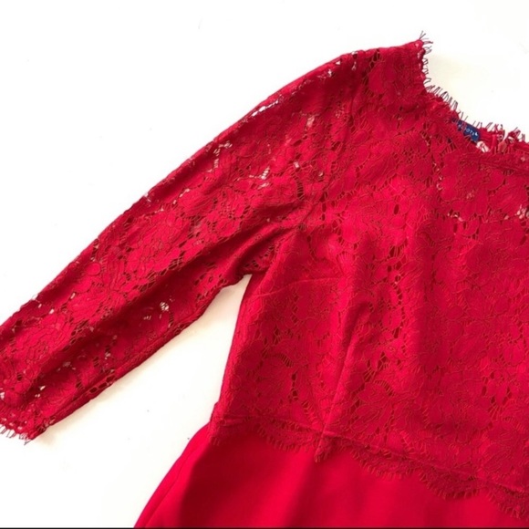 NWT RSVP by Talbots Lace Overlay Long Sleeve Dress - Picture 5 of 10